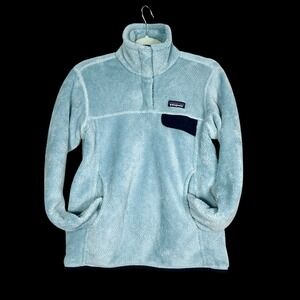 PATAGONIA Women's Re-Tool Snap-T Fleece Pullover Sky Blue & Navy - Size Small